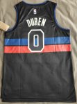 Maillot de Basket #0 Detroit Pistons Jalen Duren Noir 2022-23